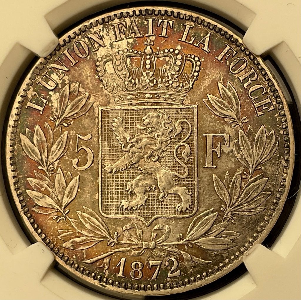 Belgium 5 Francs 1872 Topstuk!!, Verzenden, Zilver, Losse munt, Zilver