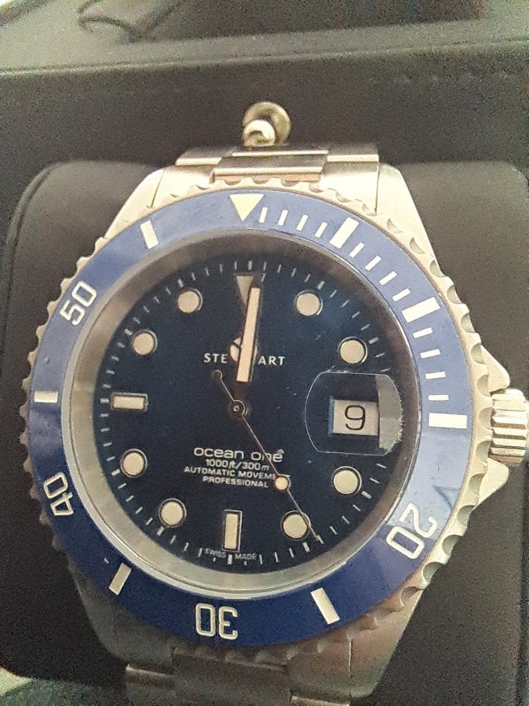 Montre Steinhart ocean 1 bleue, Handtassen en Accessoires, Horloges | Heren, Overige merken, Staal, Staal, Polshorloge