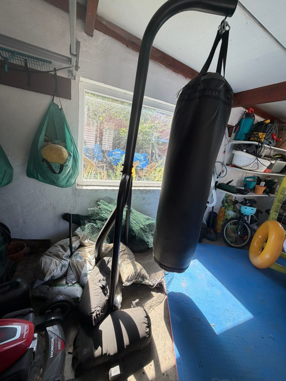 Boksstaander en zak, Sport en Fitness, Ophalen, Zo goed als nieuw