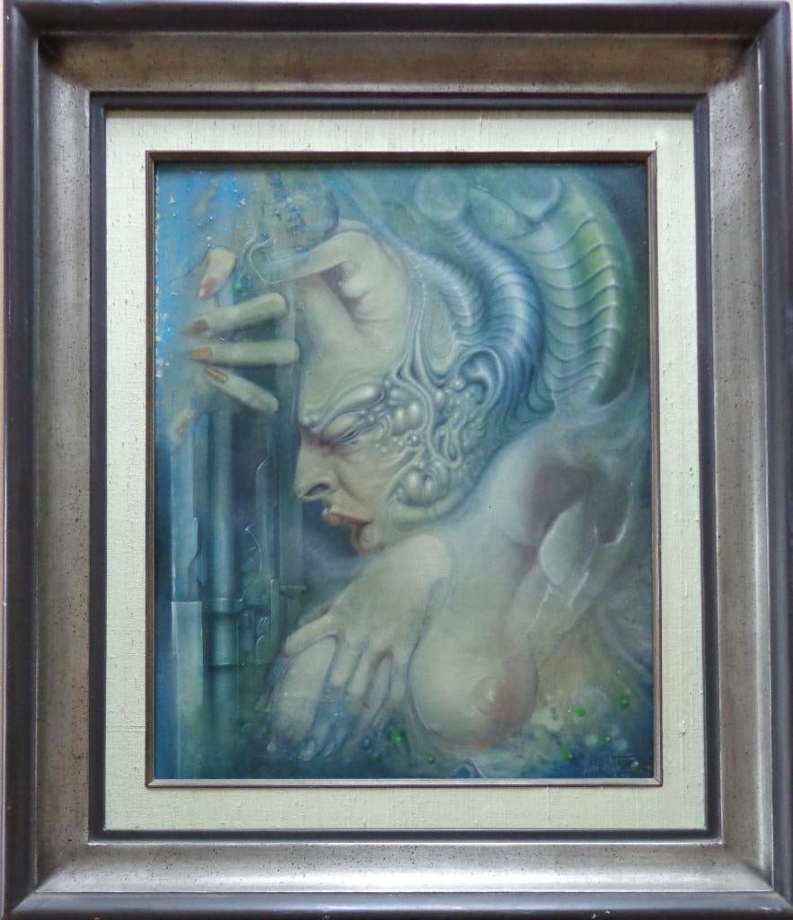 ROGER VAN BELLEGHEM / NAAKTEN / OLIEVERF / 58x50cm / KADER, Enlèvement ou Envoi, Signé, Peinture à l'huile, Figures