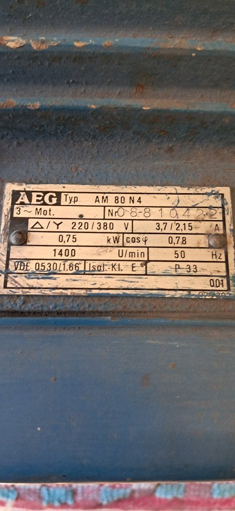 1 Moteur 220/380 V, Bricolage & Construction, Enlèvement, Utilisé, Moteur électrique, 1400 à 1800 tpm