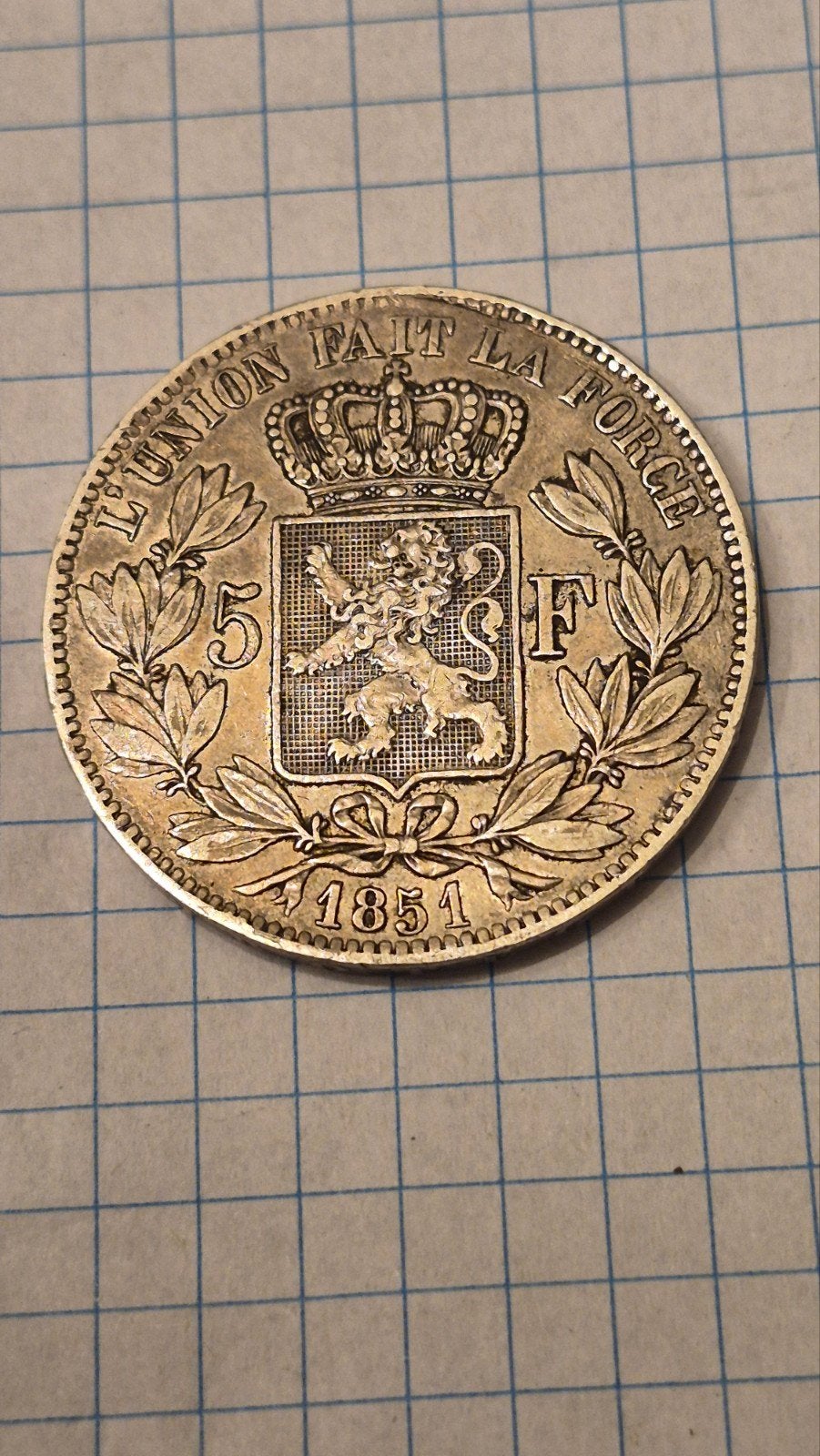 5 frank zilver Leopold 1 blootshoofds  in prachtige staat, Zilver, Ophalen of Verzenden, Losse munt, Zilver