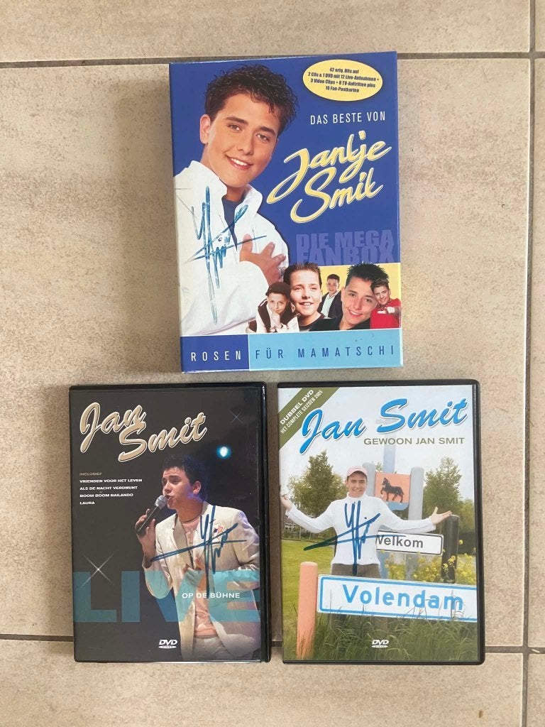 3 dvd's Jan Smit, gehandtekend., Cd's en Dvd's, Alle leeftijden, Ophalen of Verzenden, Zo goed als nieuw, Muziekvideo's