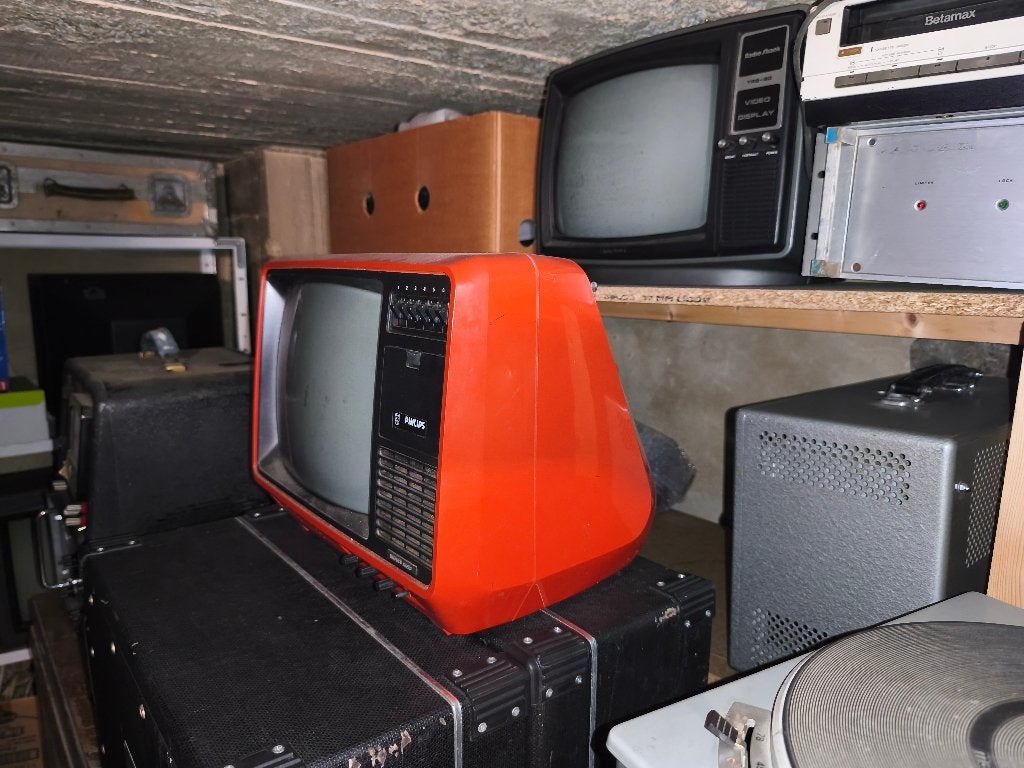 téléviseur vintage Philips multi 625 orange, Enlèvement, Utilisé, Moins de 40 cm, Philips