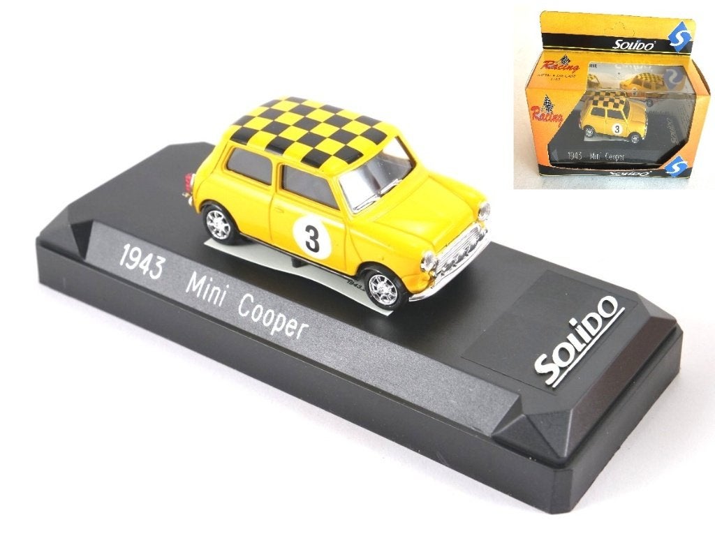 Mini Cooper geel Solido. # 1943., Ophalen of Verzenden, Zo goed als nieuw, Auto, Solido