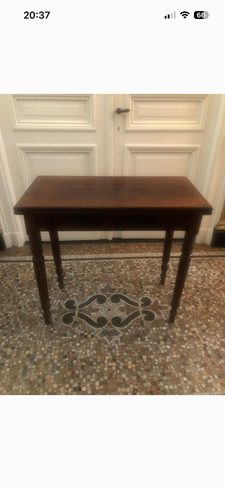 ANTIEKE FRANSE TAFEL KAARTTAFEL SIDETABLE MAHONIE, Maison & Meubles, Enlèvement, Utilisé