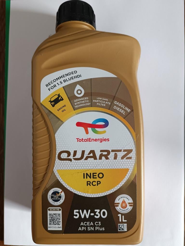 Huile moteur Total Quartz ineo RCP 5W-30, Enlèvement