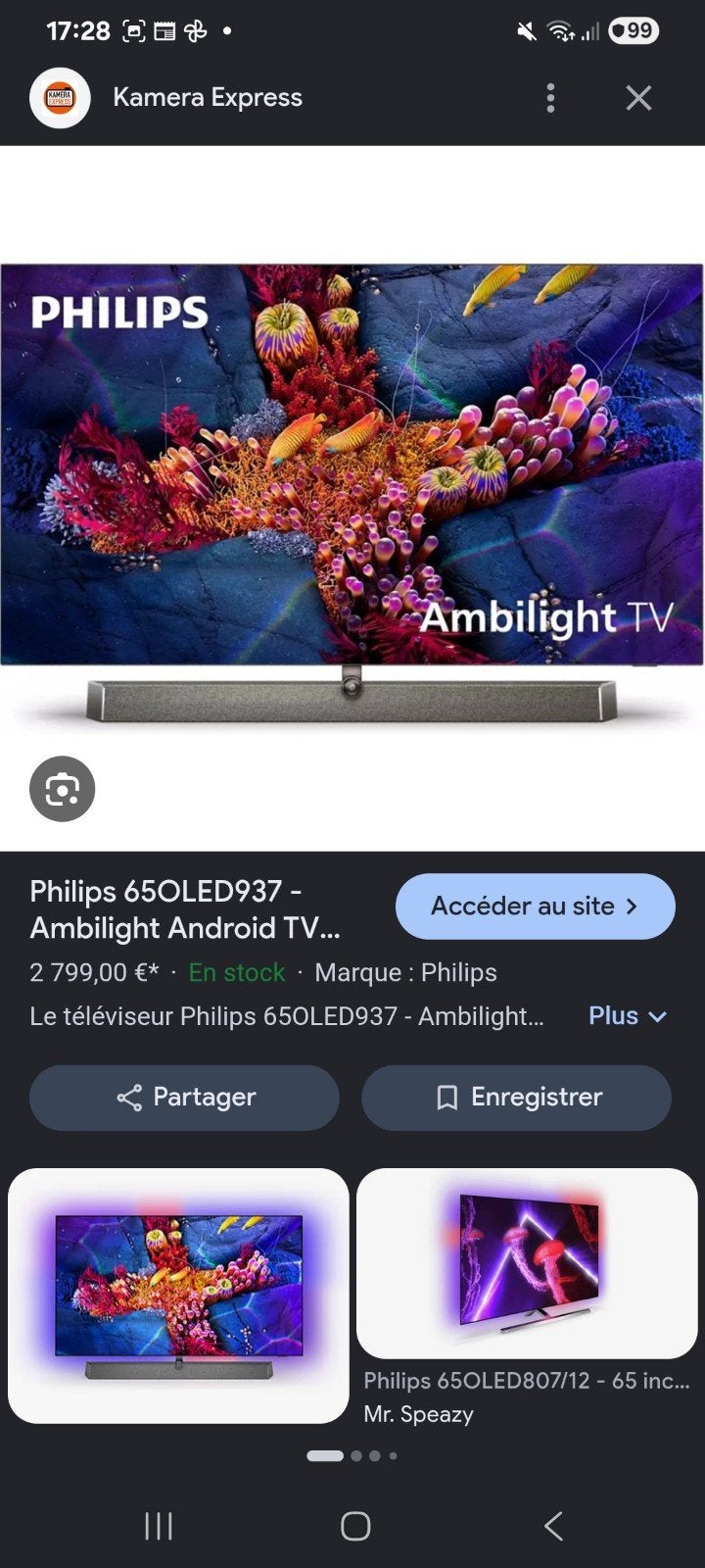 tele oled 65 pouce Bowers & Wilkins, TV, Hi-fi & Vidéo, Enlèvement ou Envoi