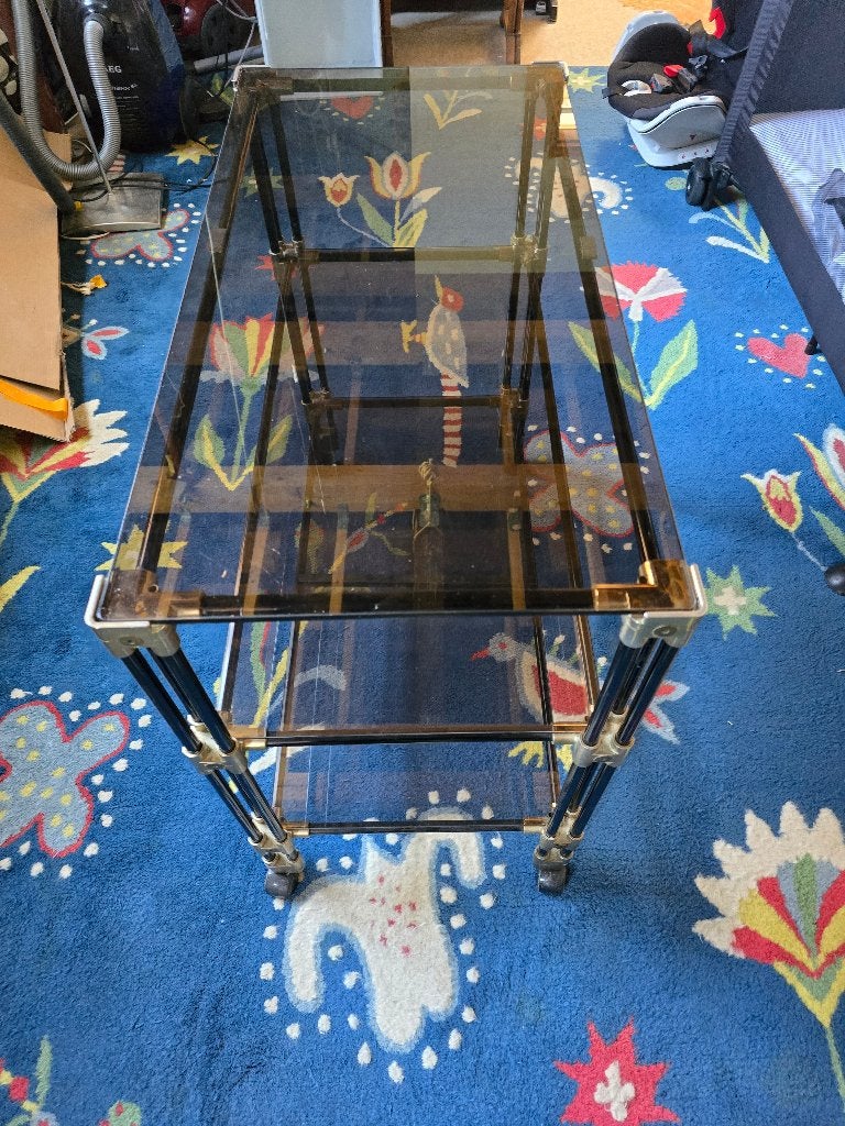 desserte vintage, verre fumé, Enlèvement