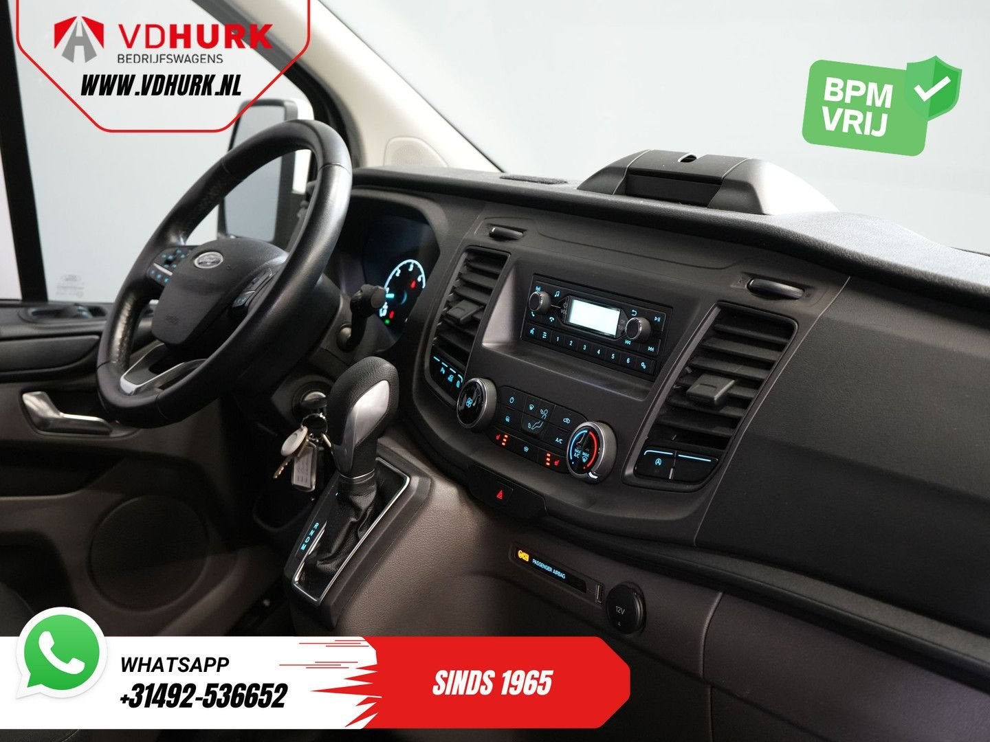 Ford Transit Custom 2.0 TDCI 130 pk Aut. 2x Schuifdeur/ Stan, Automaat, Parkeersensor, Wit, Bedrijf