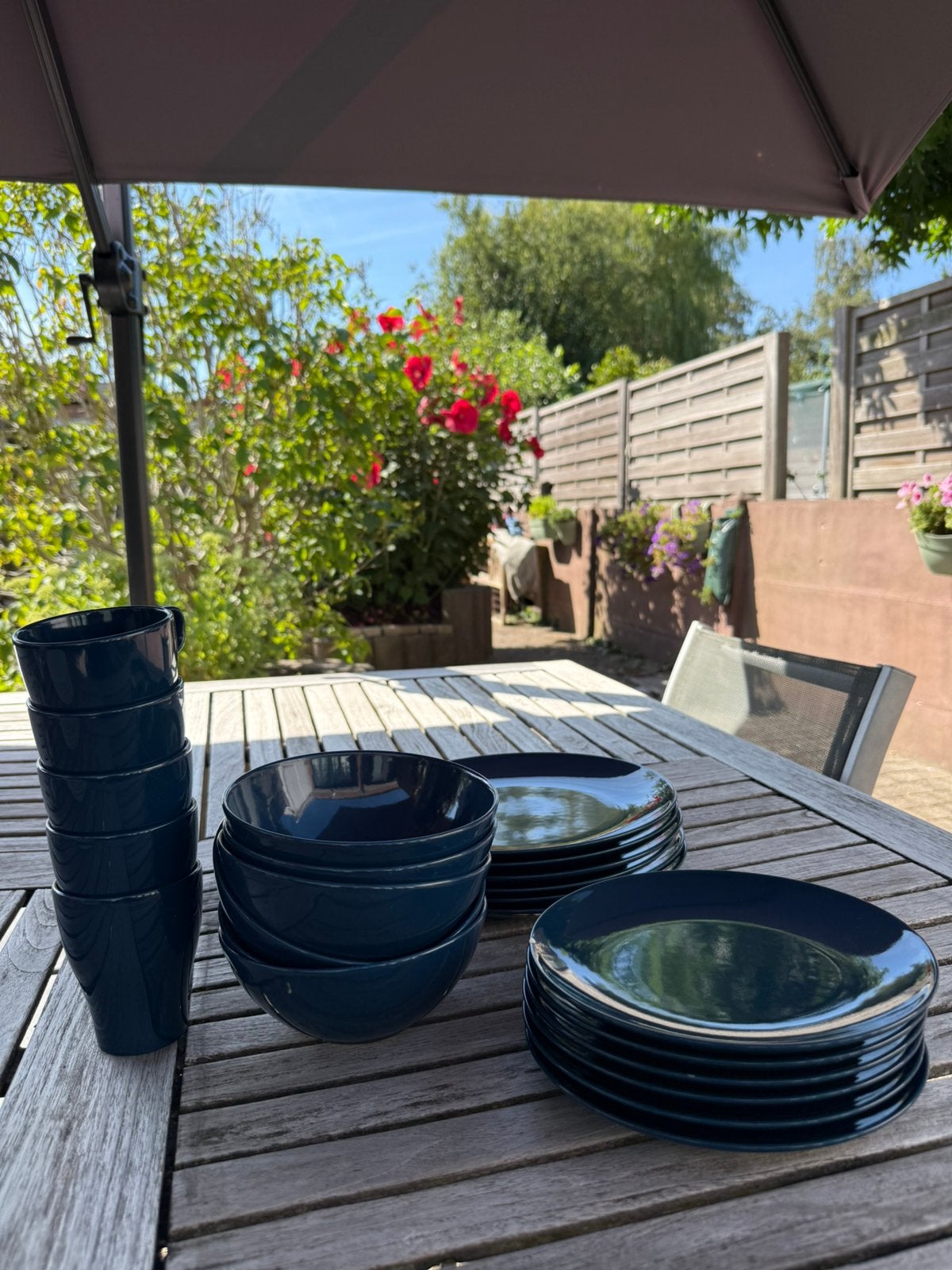 Blauw IKEA servies – 6 personen, Ophalen, Zo goed als nieuw, IKEA, Bord(en)