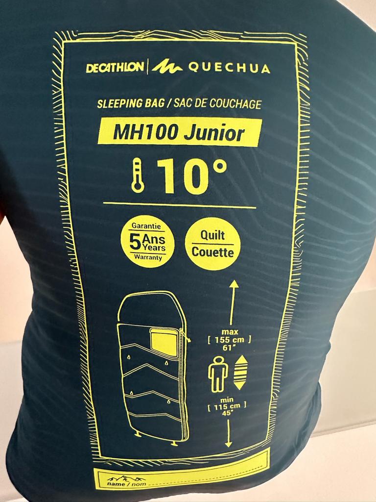 Slaapzak Quechua MH100 junior, Caravans en Kamperen, Slaapzakken, Ophalen of Verzenden, Zo goed als nieuw
