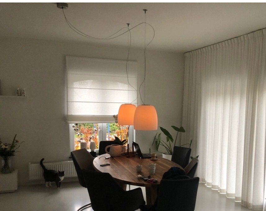 Hanglampen wit glas, Ophalen, Zo goed als nieuw, Glas, E27 (groot)