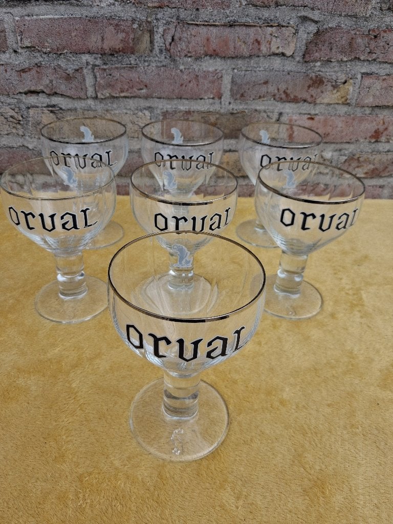7 verres d'ORVAL, Collections, Marques de bière, Comme neuf, Verre ou Verres, Autres marques, Enlèvement