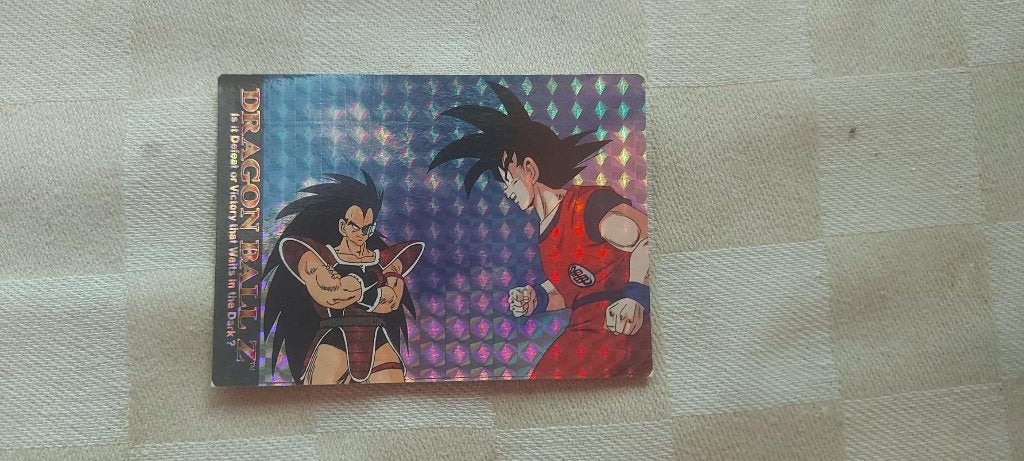 Dragonball Z Card Glitter Goku vs Raditz rare, Enlèvement ou Envoi, Comme neuf, Cartes en vrac