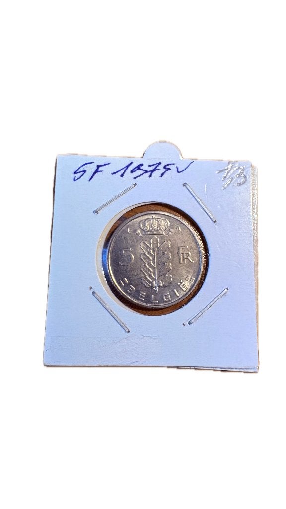 BAUDOUIN I : 5 FRANCS 1975V (2), Enlèvement ou Envoi