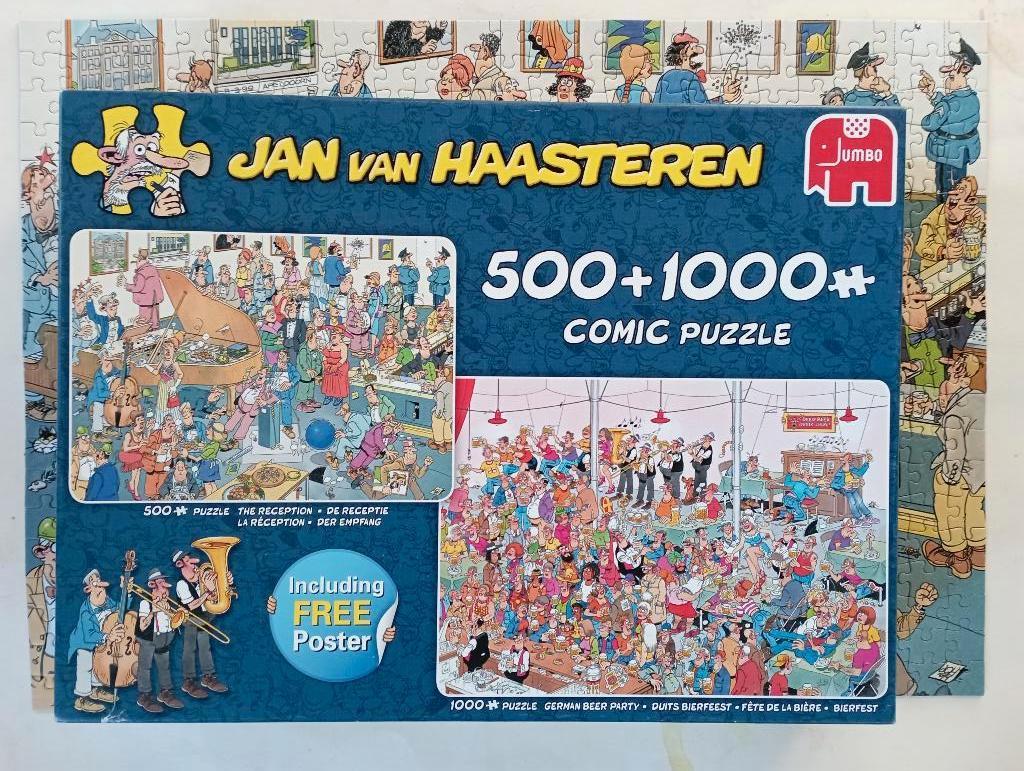 JvH 2 puzzels in 1  doos, Ophalen, 500 t/m 1500 stukjes, Zo goed als nieuw, Legpuzzel