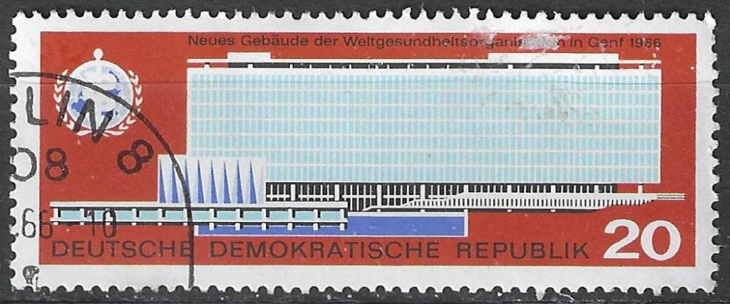 Duitsland DDR 1966 - Yvert 875 - Hoofdskantoor WHO (ST), Verzenden, DDR, Gestempeld