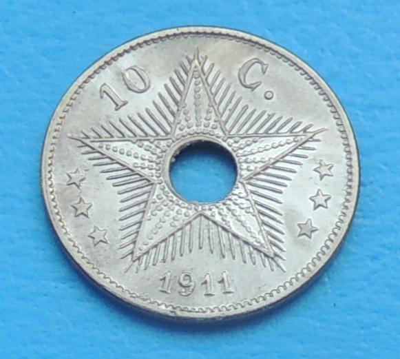 1911 10 centimes Congo belge, Timbres & Monnaies, Monnaies | Belgique, Envoi, Métal, Monnaie en vrac