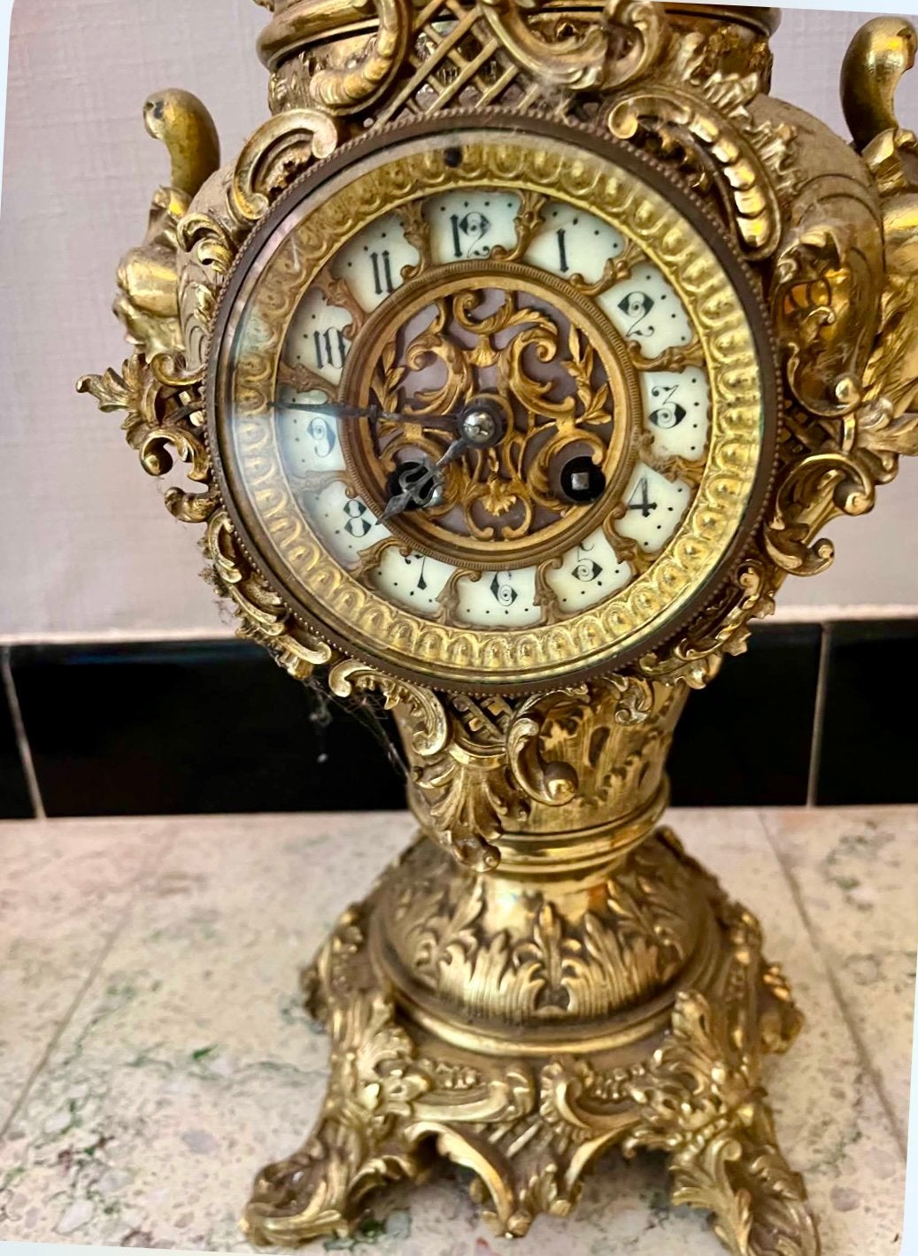 2 Kandelaars + horloge, Antiek en Kunst, Ophalen