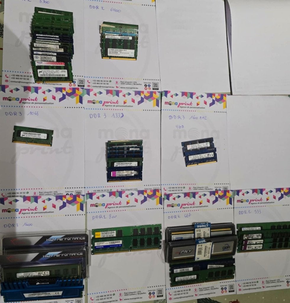 DDR DIMM- en SO-DIMM-geheugenpakket, Computers en Software, RAM geheugen, Ophalen, Laptop, 512 GB of meer, DDR