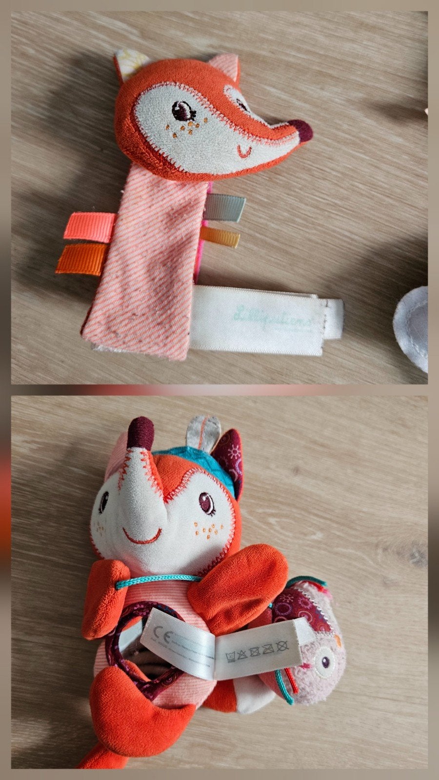 Lot de 2 jouets Liliputiens (marionette et bracelet hochet), Ophalen of Verzenden, Zo goed als nieuw
