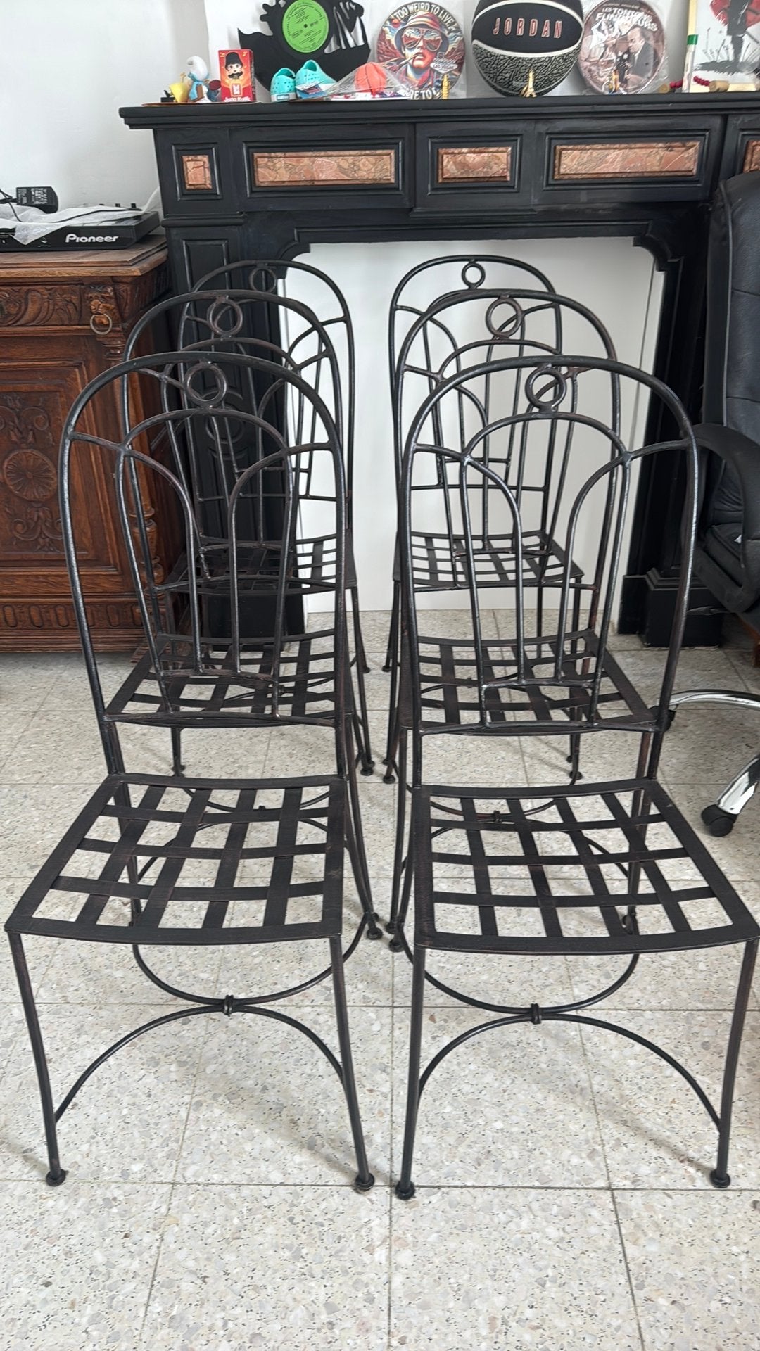 Set van 6 metalen tuinstoelen, Tuin en Terras, Tuinstoelen, Ophalen, Zo goed als nieuw, Metaal