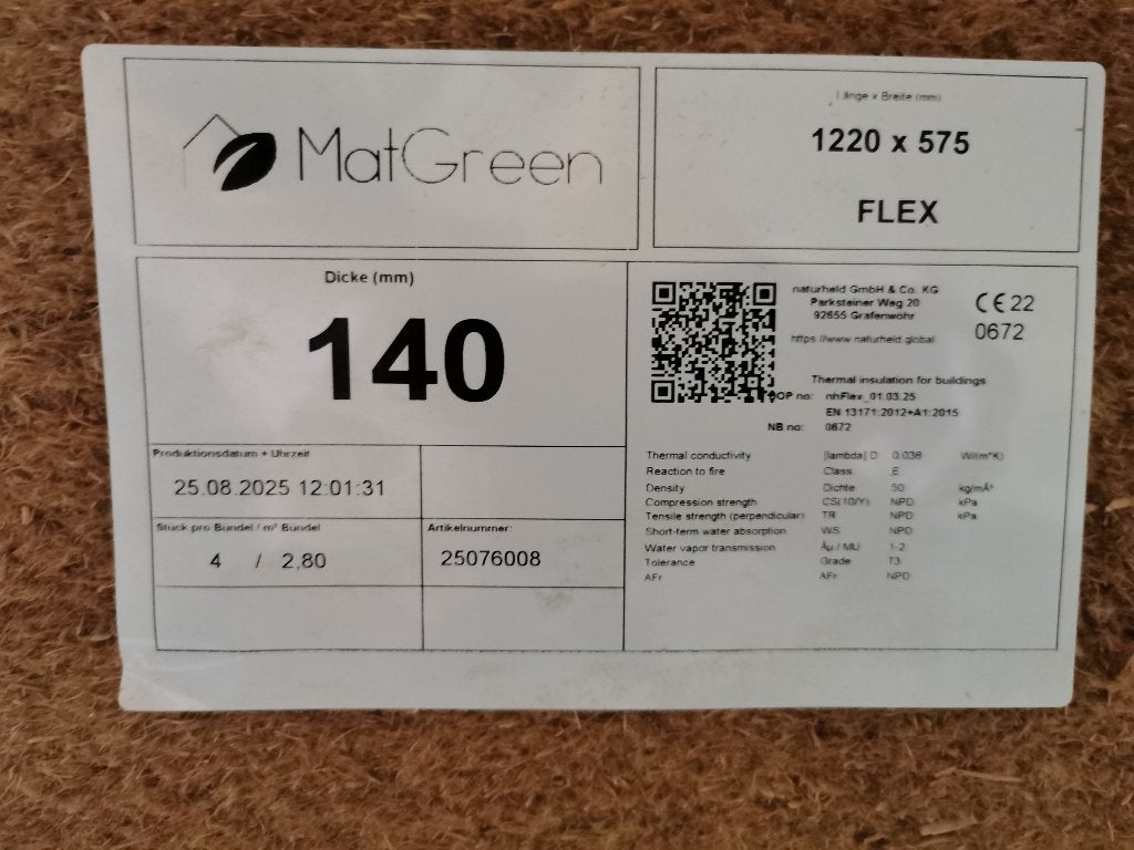 Isolant fibre de bois 140mm, Neuf, Enlèvement, 5 à 10 m², Autres matériaux