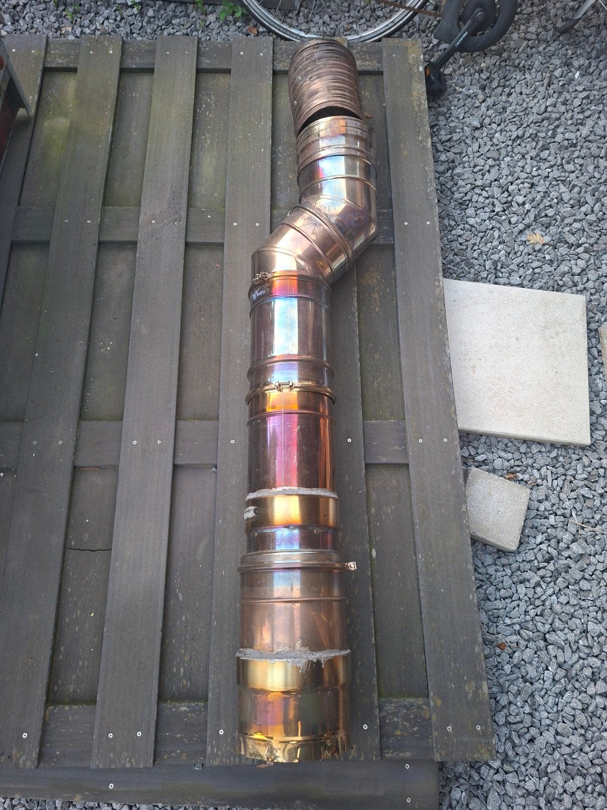 Kachelbuis 125 cm RVS 200mm naar 180mm naar flexibel, Doe-het-zelf en Bouw, Ophalen
