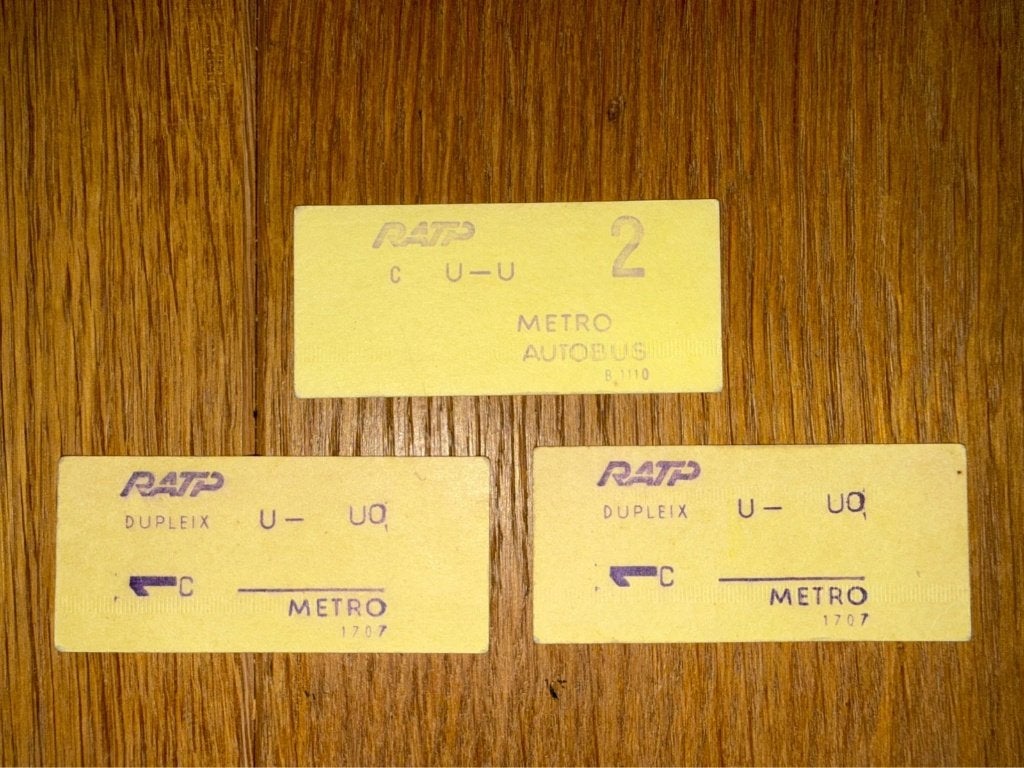 Lot 3 oude metrotickets RATP Parijs station Dupleix jaren 70, Ophalen of Verzenden, 1960 tot 1980