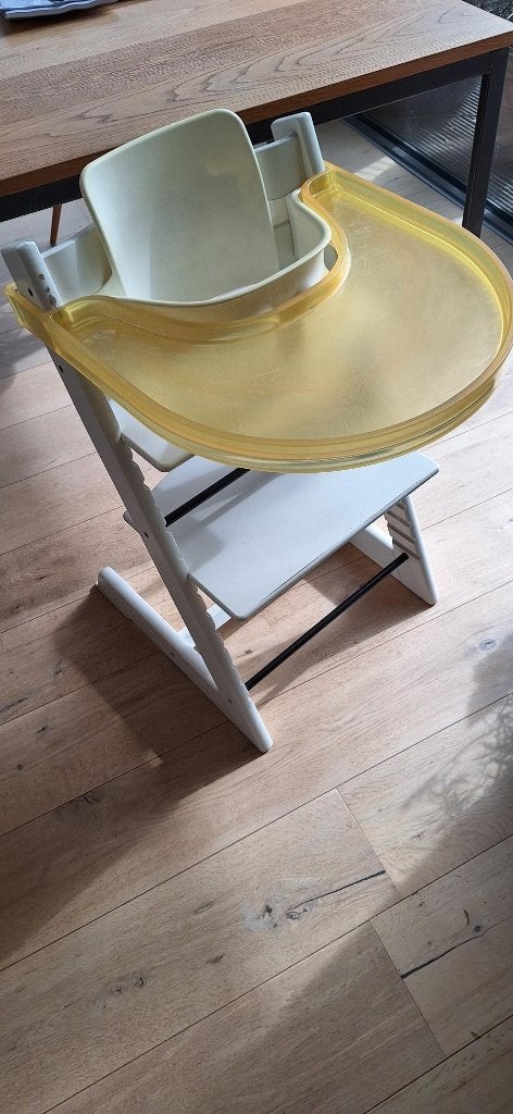 Stokke Tripp Trapp stoel met accessoires, Gebruikt, Wit, Eén, Ophalen
