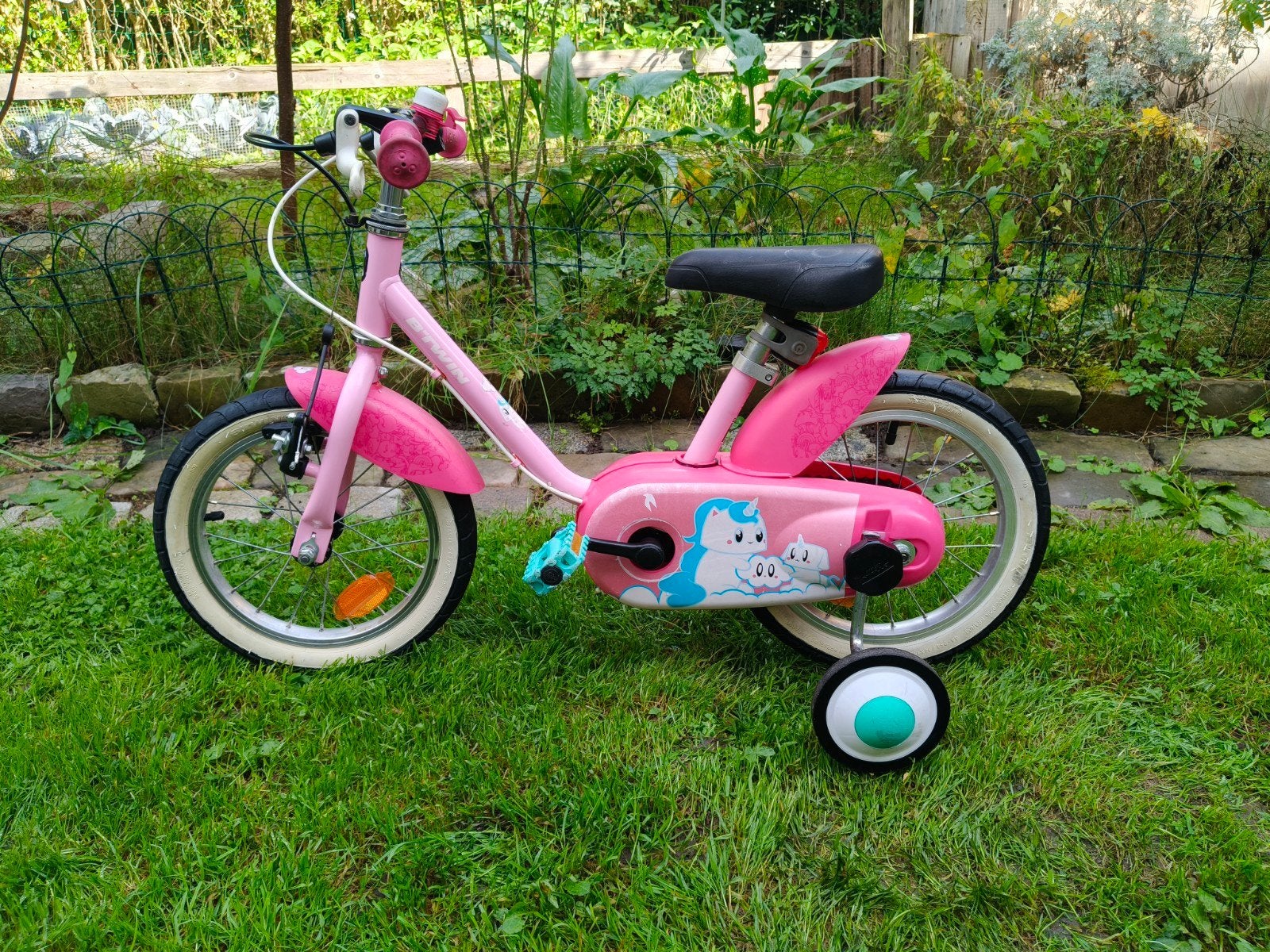 14 inch meisjesfiets, Ophalen, Zijwieltjes, Gebruikt, Minder dan 16 inch