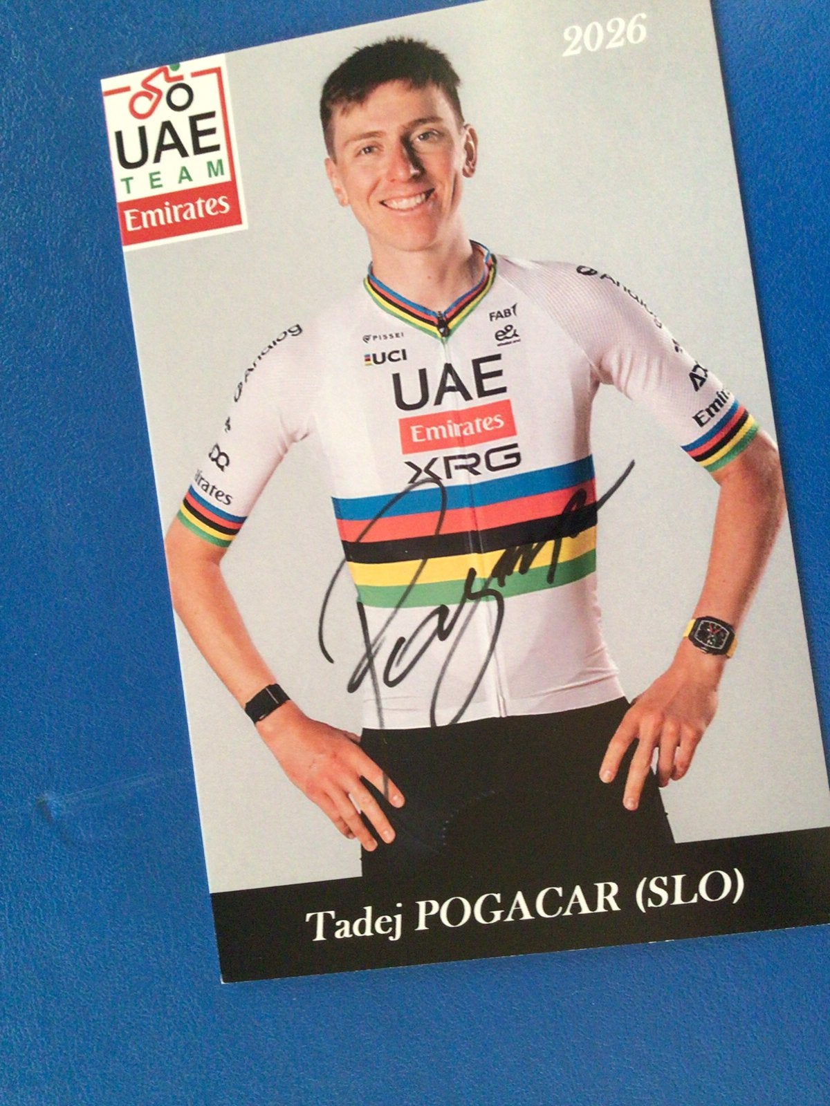 wielerkaart 2026 team uae  tadej pogacar  signe, Sport en Fitness, Verzenden, Zo goed als nieuw