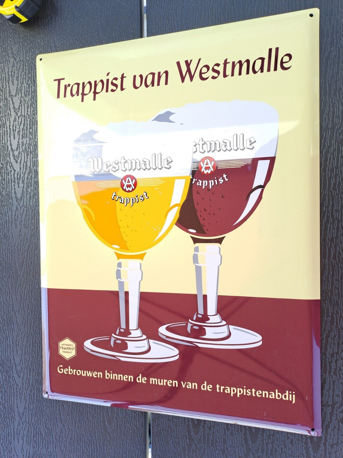 Reclame bord Trappist Westmalle, Verzamelen, Ophalen of Verzenden
