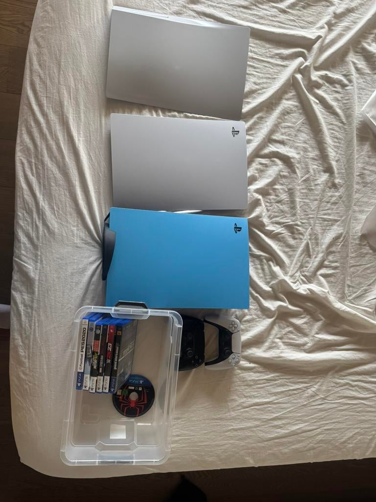 PlayStation 5 + 2 controllers + games + beschermkappen, Enlèvement, Comme neuf, Playstation 5