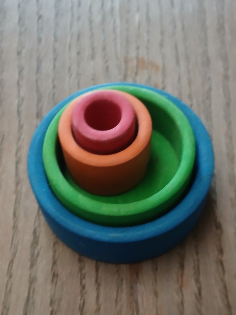 Grimm's Houten Stapelbakjes / Schalen Set - Montessori, Kinderen en Baby's, Ophalen of Verzenden, Gebruikt, Overige typen