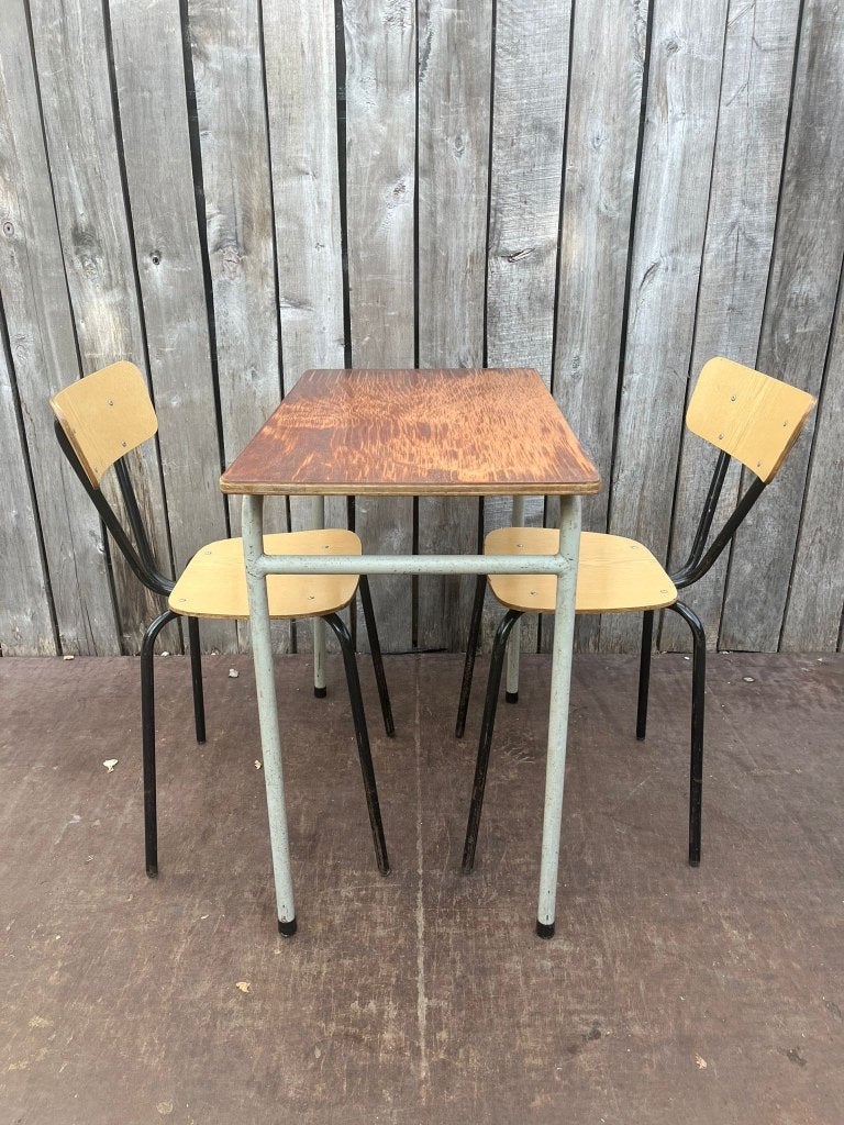 Obumex vintage formica stoelen (40 op voorraad), Maison & Meubles, Bois, Enlèvement ou Envoi, Brun, Cinq, Six Chaises ou plus