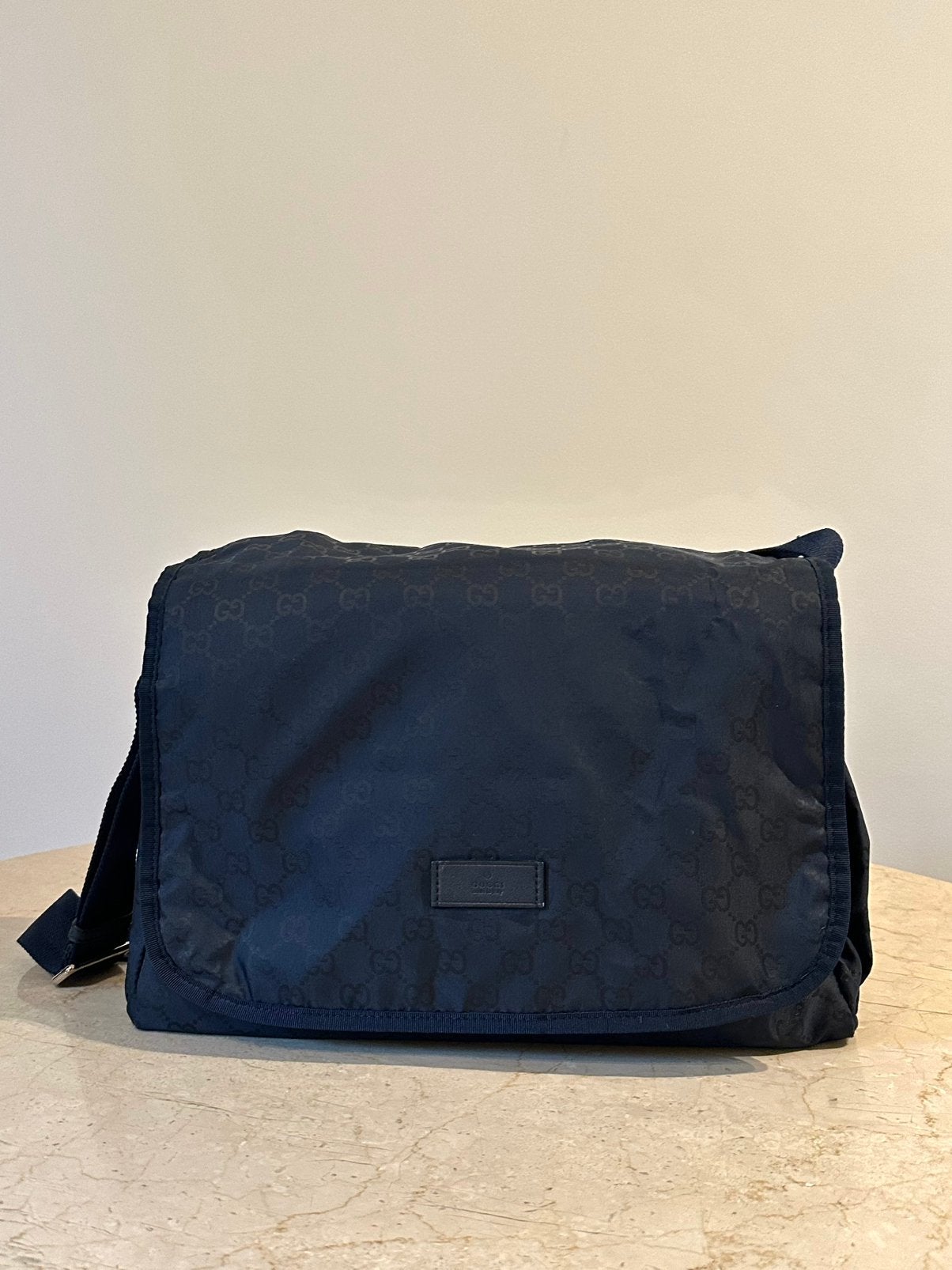 Gucci GG Monogram Nylon Luiertas blauw en rood (Diaper Bag), Kinderen en Baby's, Luiertassen, Ophalen, Zo goed als nieuw