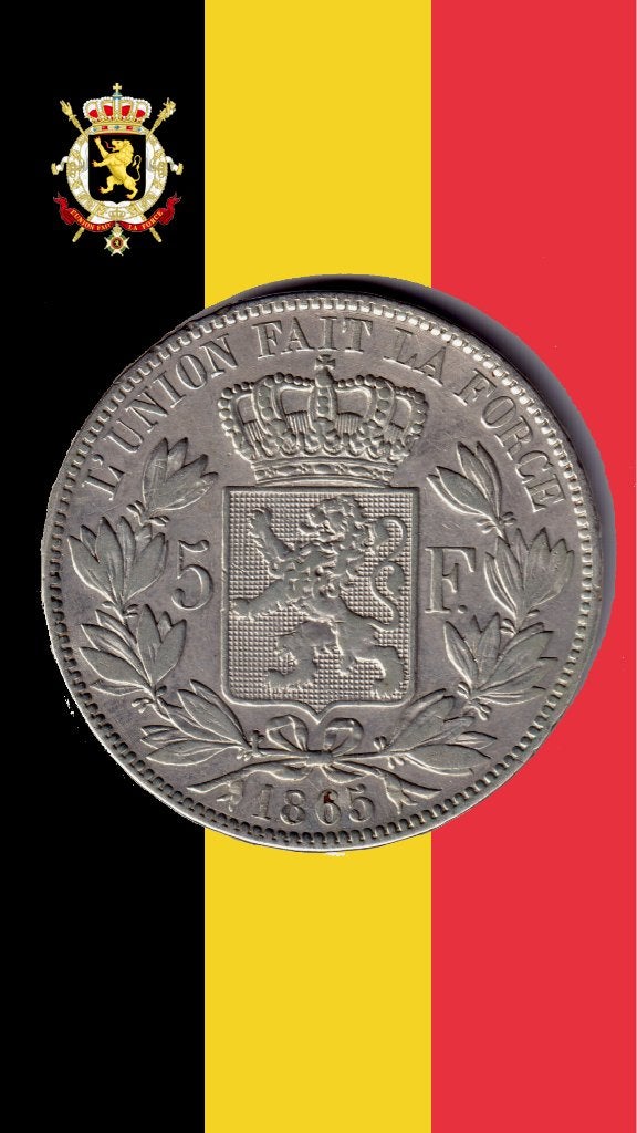 VARIANTE : 5 francs 1865 (point) - Léopold I, Enlèvement ou Envoi, Monnaie en vrac, Argent, Argent