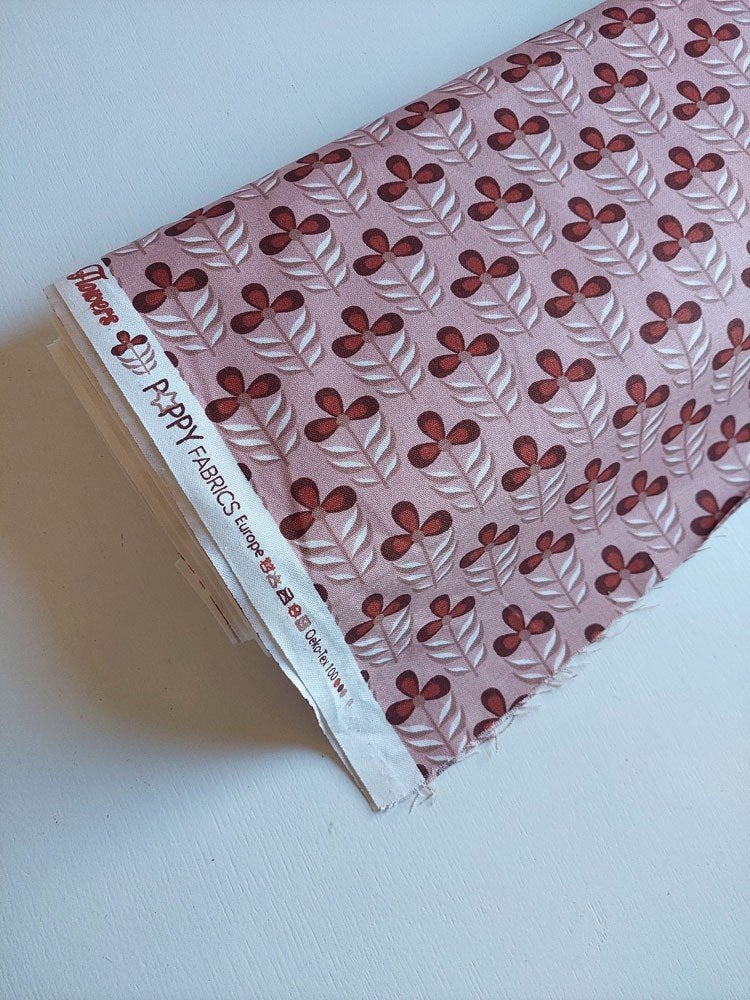 6171) toile de coton au mètre fleurs rose poudré, Neuf, Enlèvement ou Envoi, Rose, Coton