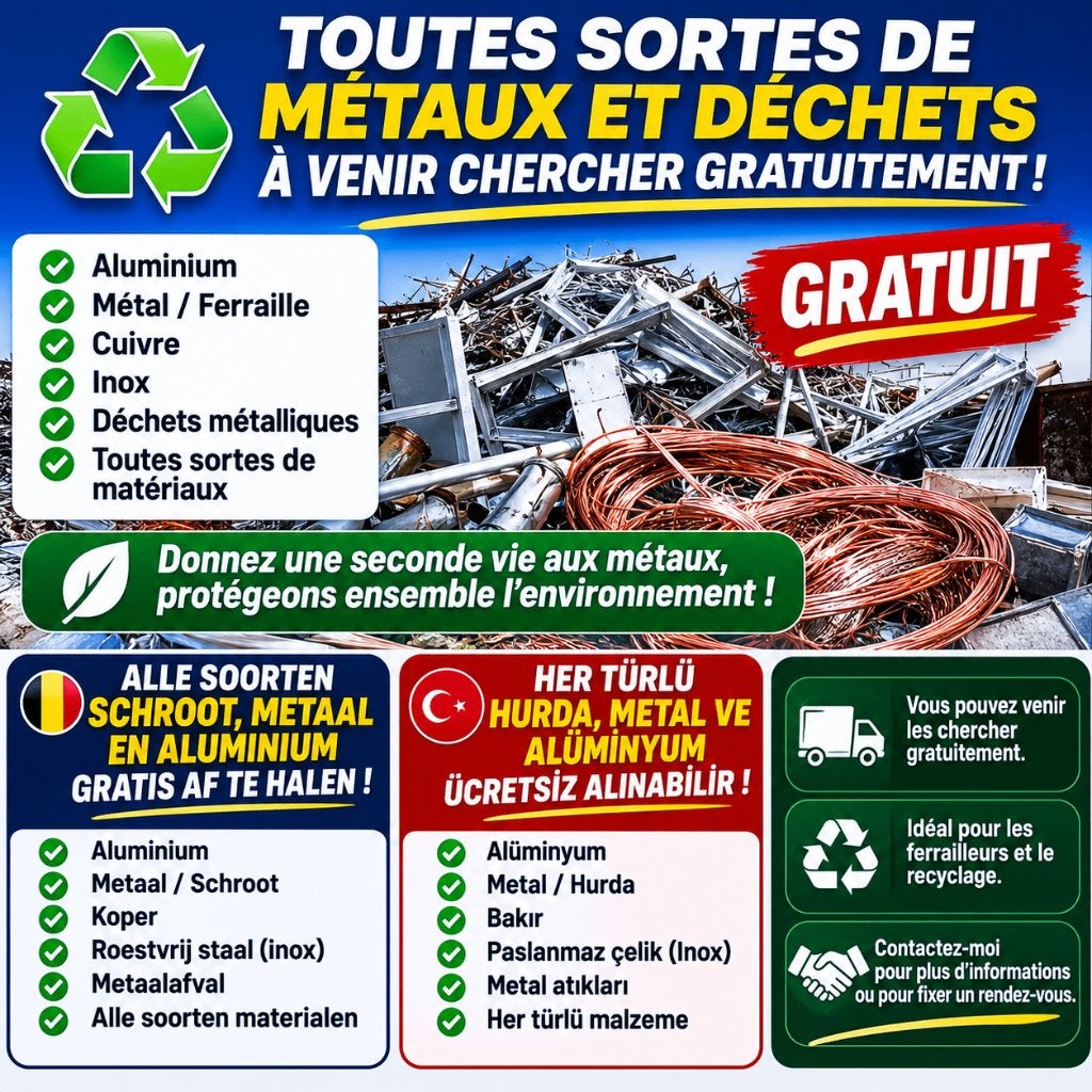 sortes de ferraille, métaux et aluminium à récupérer, Ophalen of Verzenden