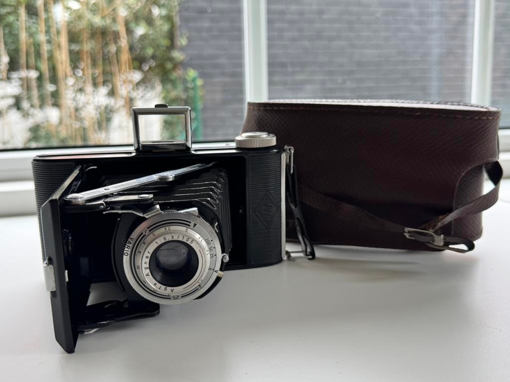 Vintage Agfa Billy I camera — met originele leren hoes, Ophalen, Zo goed als nieuw