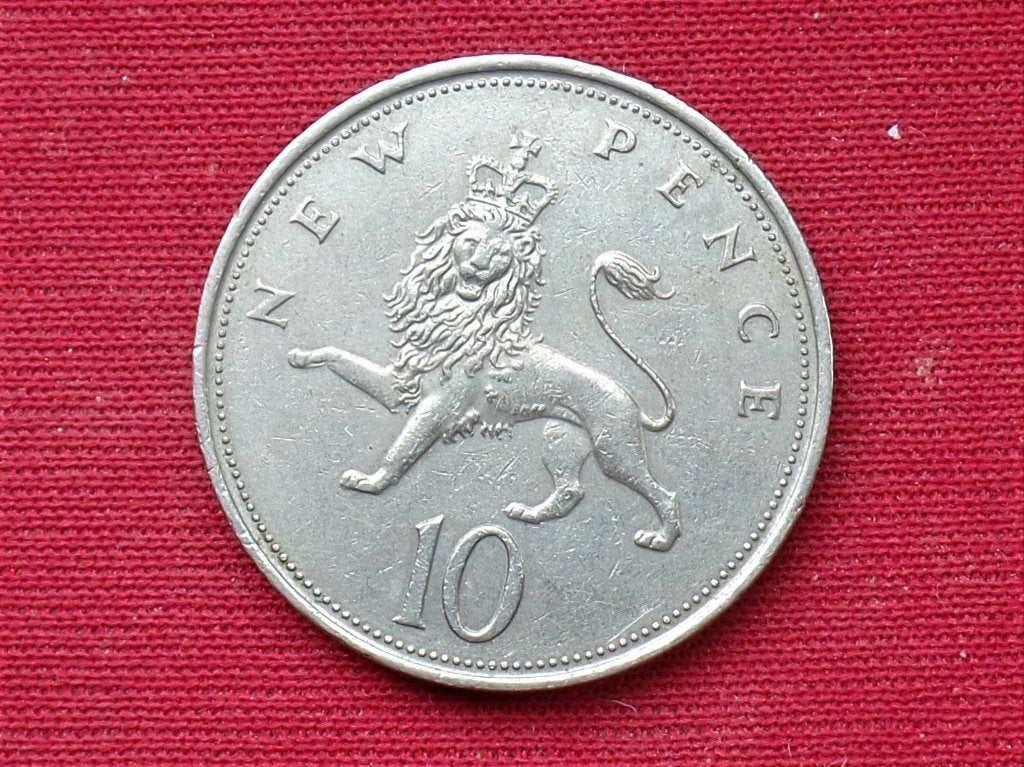 10 new pence 1971 afbeelding Elizabeth II, Ophalen, Losse munt
