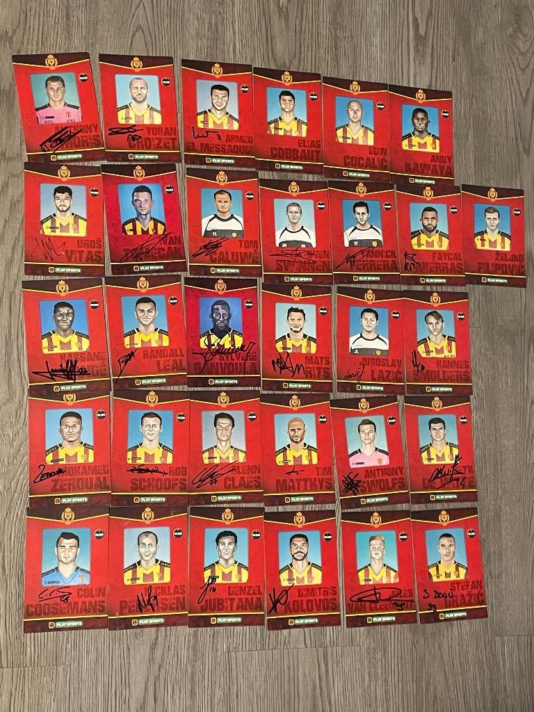Gesigneerde voetbalkaarten kv mechelen 2017, Ophalen of Verzenden