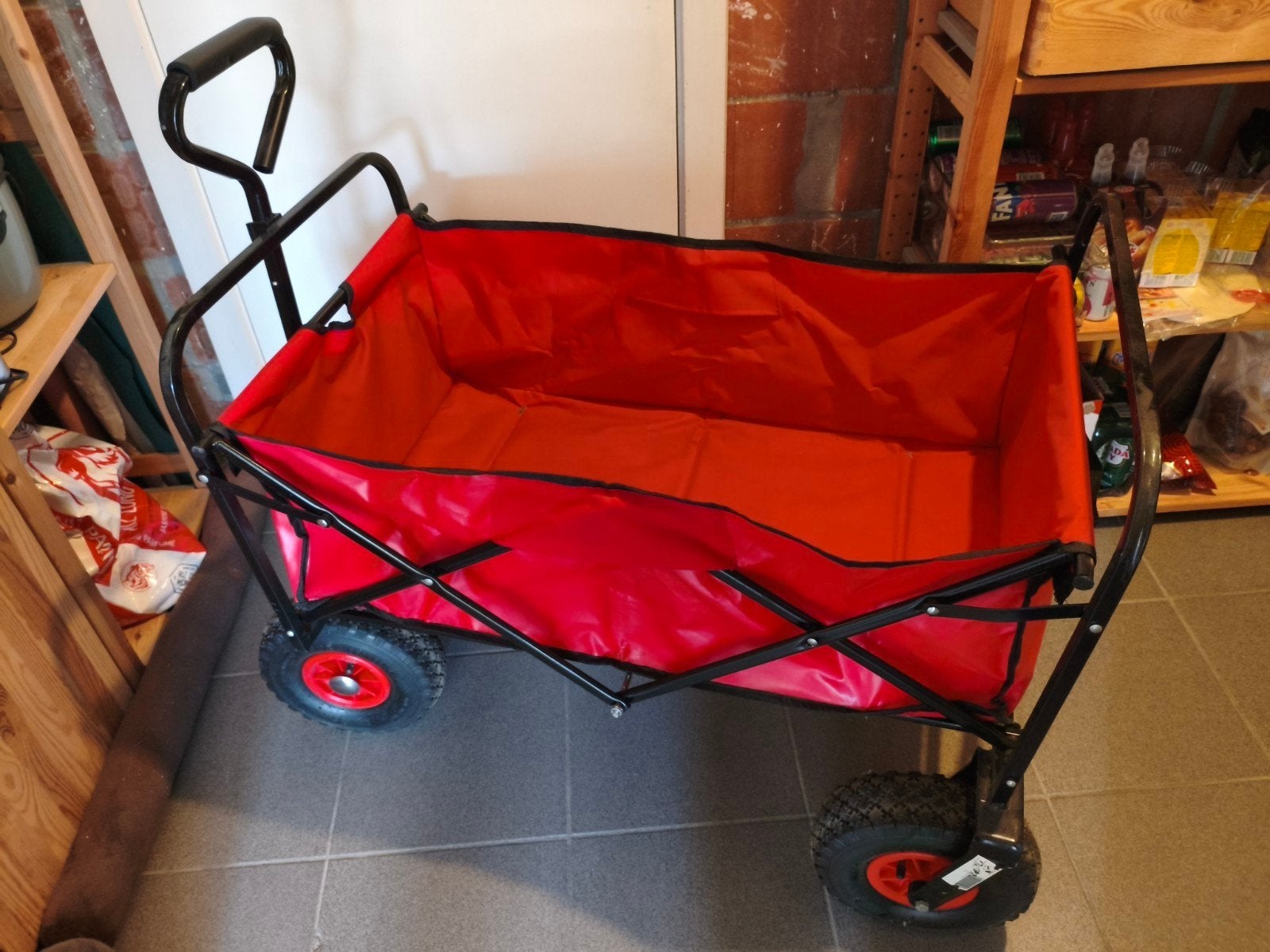Bolderkar met luchtbanden, Enlèvement, Pliable, Utilisé