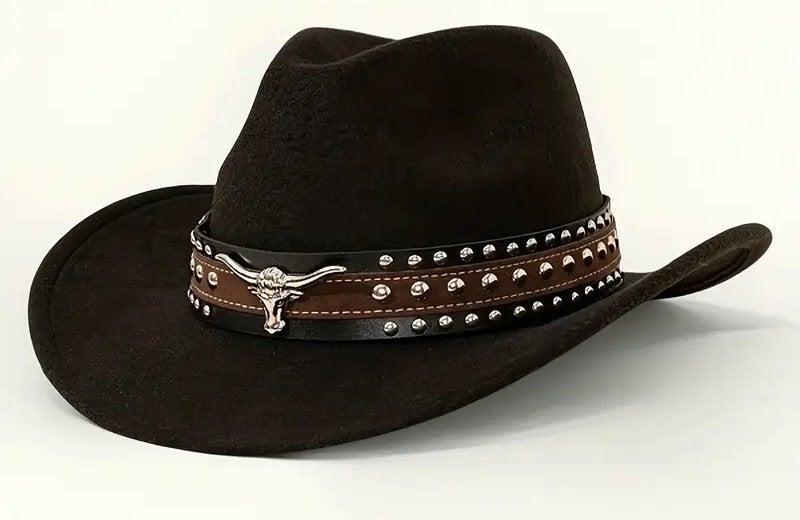Cowboyhoed Metallic Dubbelgeknoopte Stierenkop Riem (Nieuw), Ophalen of Verzenden, Nieuw, Hoed