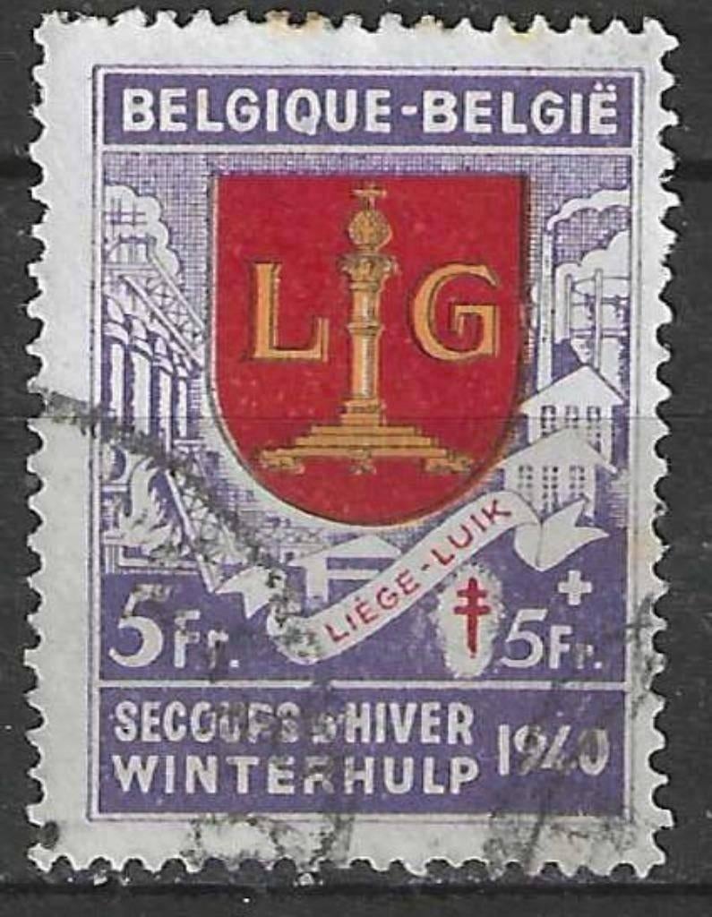 Belgie 1940 - Yvert/OBP 546 - Winterhulp - Liege (ST), Postzegels en Munten, Postzegels | Europa | België, Gestempeld, Gestempeld