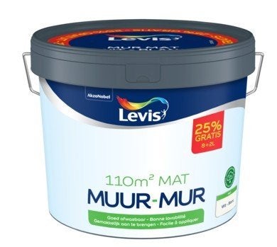 Levis verf wit mat 8+2 L, Ophalen, Wit, Nieuw, Verf