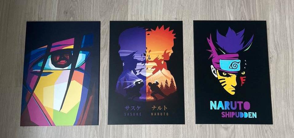 3 Displates Naruto très bon état 70€ au lieu de 150€, Huis en Inrichting, Woonaccessoires | Lijsten, Zo goed als nieuw, Minder dan 50 cm