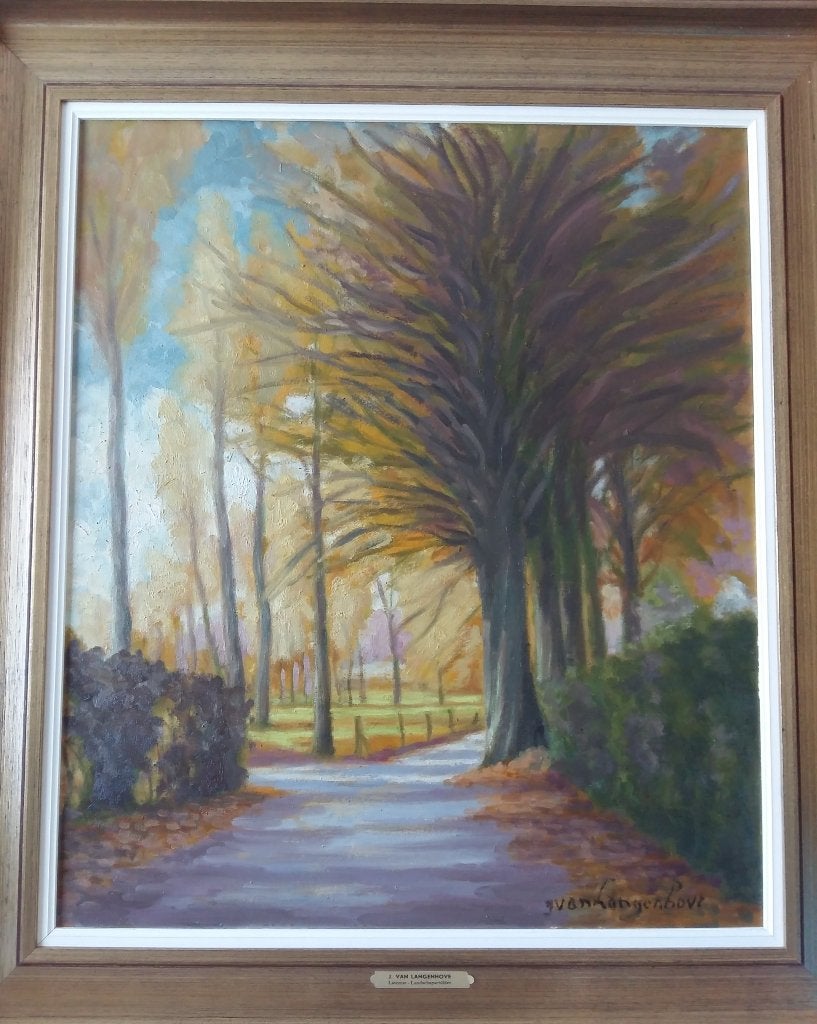 Schilderij  van Julien Van Langenhove, Doek, Impressionistisch, Ophalen of Verzenden, Olieverf